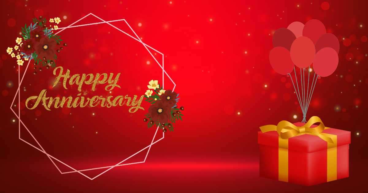 Happy-Anniversary-A-red-background-with-balloons-and-gift-describe-Anniversary-look